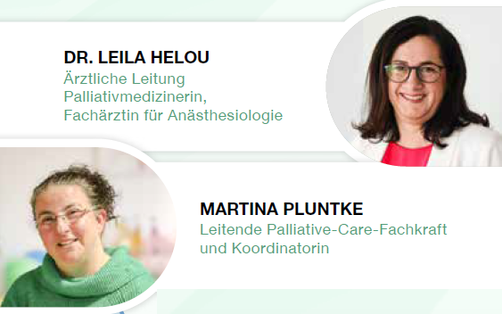Porträt von Dr. Leila Helou und Martina Pluntke, beide Fachkräfte in der Palliativmedizin.