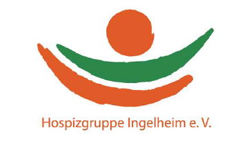Logo der Hospizgruppe Ingelheim e. V. mit stilisierten Figuren und Text.
