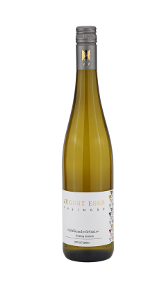 2024 Schlüsselerlebnis Riesling feinherb Weißweinflasche mit elegantem Etikett und schlanker Form.