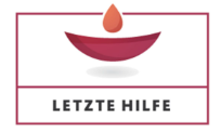 Symbol mit einer Tropfenform und dem Text "LETZTE HILFE" darunter.