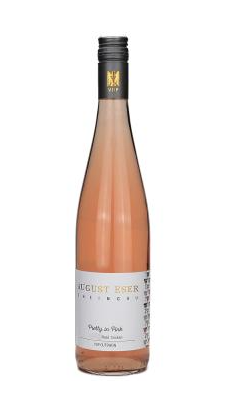 2025 Pretty in Pink Spätburgunder Rosé trocken Flasche Roséwein mit eleganter Etikettengestaltung.